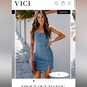 Vici body on mini dress- jean material- new